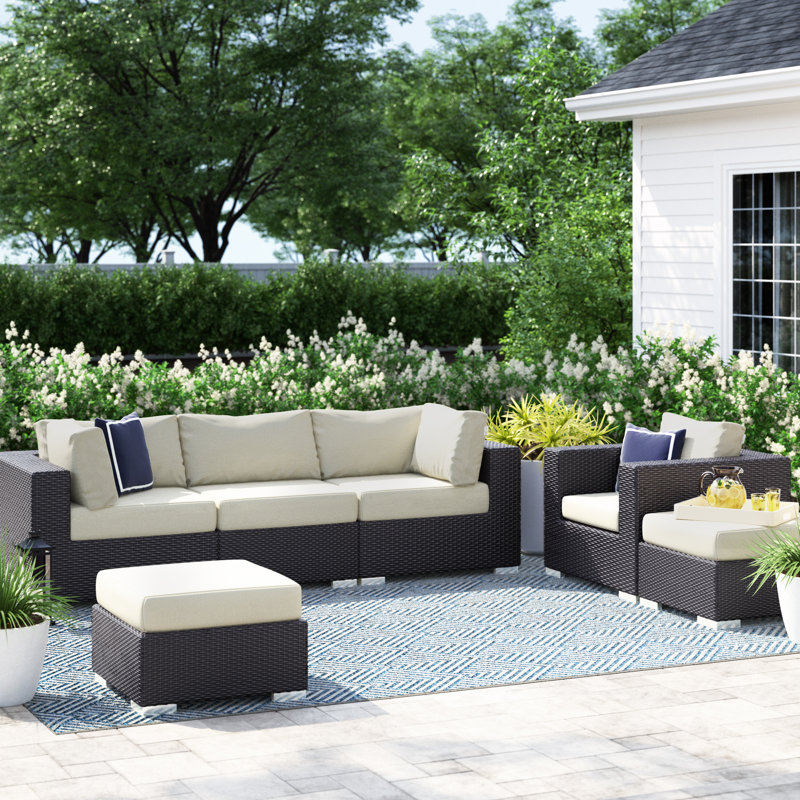 Sol 72 Outdoor™ Brentwood 6 Piece Rattan Sectional Seating Group with Cushions & Reviews Wayfair